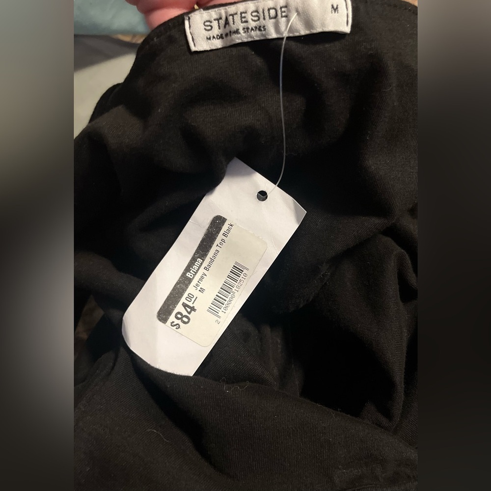 NWT stateside medium black bandana top slanted - Picture 2 of 2